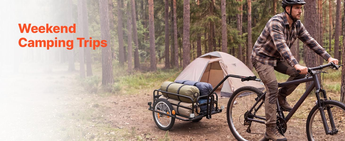VEVOR Bike Cargo Trailer 88 lbs Load 2-in-1 Pushcart Folding Bicycle Wagon, Heavy-Duty Cart with 16-Inch Wheels, Reflectors, Carbon Steel Frame, Foldable Compact Storage, Fits 22-28 in Bike Wheels VEVOR Bike Cargo Trailer 88 lbs Load 2-in-1 Pushcart Folding Bicycle Wagon, Heavy-Duty Cart with 16-Inch Wheels, Reflectors, Carbon Steel Frame, Foldable Compact Storage, Fits 22-28 in Bike Wheels