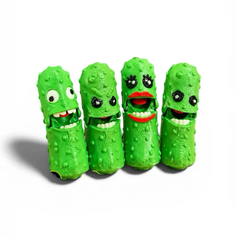 Tickle Pickles Articulated Fidget Toy Funny Click & Wiggle Desk Toy Viral 3D Print Pickle Design stress relief