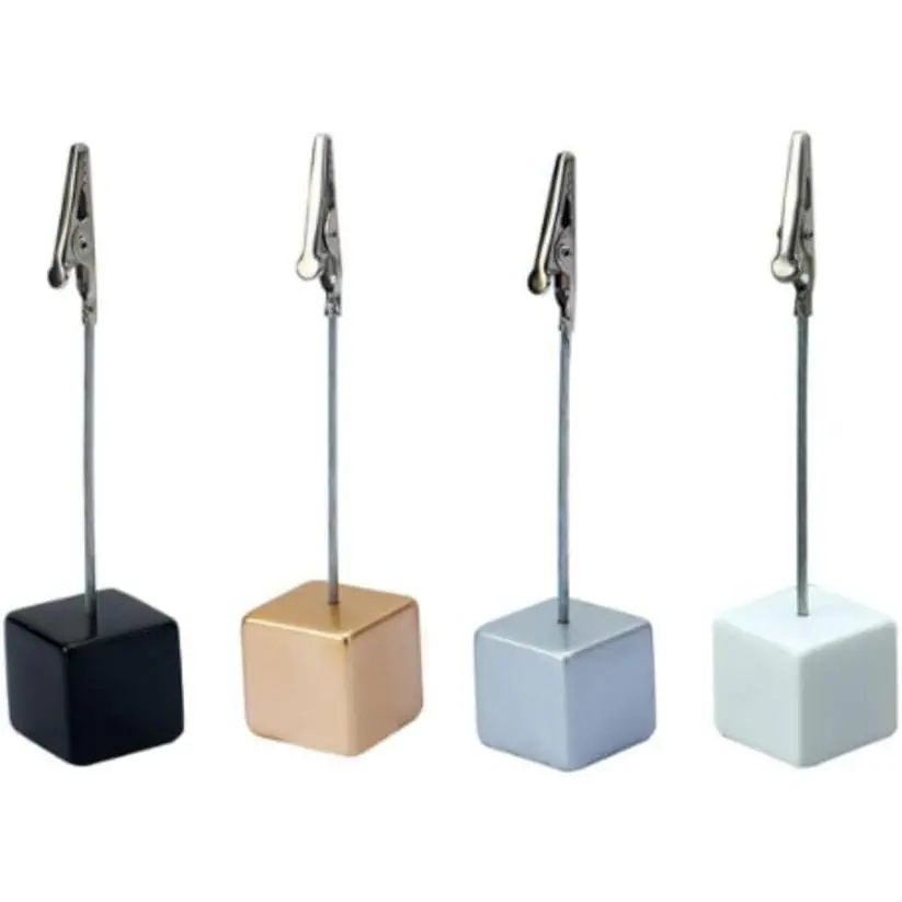 4 count Memo Clip Holders Stand with  Clasp Pictures Card Paper Note Clip for Office  Use, Paper Stand for Desk, Office Memo Holders