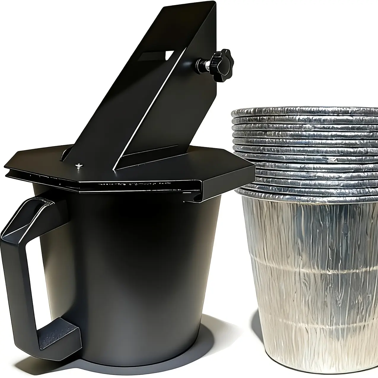 Upgraded Grease Bucket with Handle, Lid and Liner - Upgraded Grill Accessory Replacement for Traeger Smokers, Pit Boss, Z Grills, Recteq