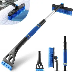 Car Cleaning Snow Brush & Ice Scrapers Set,32"Extendable Snow Removal Tool with 360°Rotating Brush, Exterior Accessories & Winter Essentials for Cars