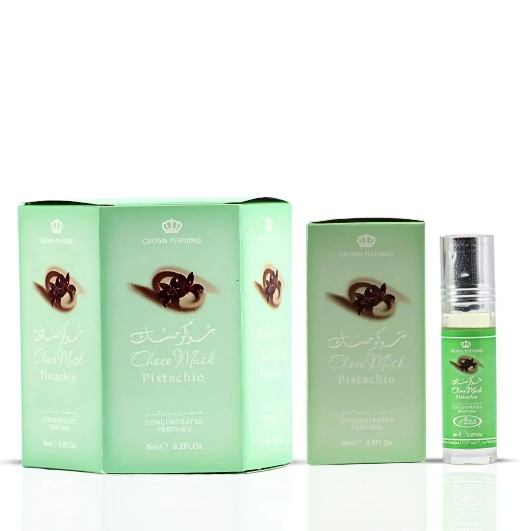 Choco Musk Pistachio Perfume Oil CPO 6ML (0.2 OZ) by Al Rehab | A Nutty Temptation Too Good to Resist (Box of 6)