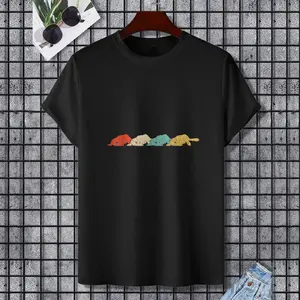 Retro Sugar Glider T-Shirt, 100% Cotton, Single Side Printed, Black Short Sleeve T-shirt, Gift for Family Friends, S-XXXL, 1 pc, Fabric Weight 180g