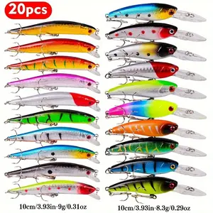 20pcs Fishing Lures Set Artificial Bait Kit Minnow Swimbait Hard Crankbait for Bass Pike
