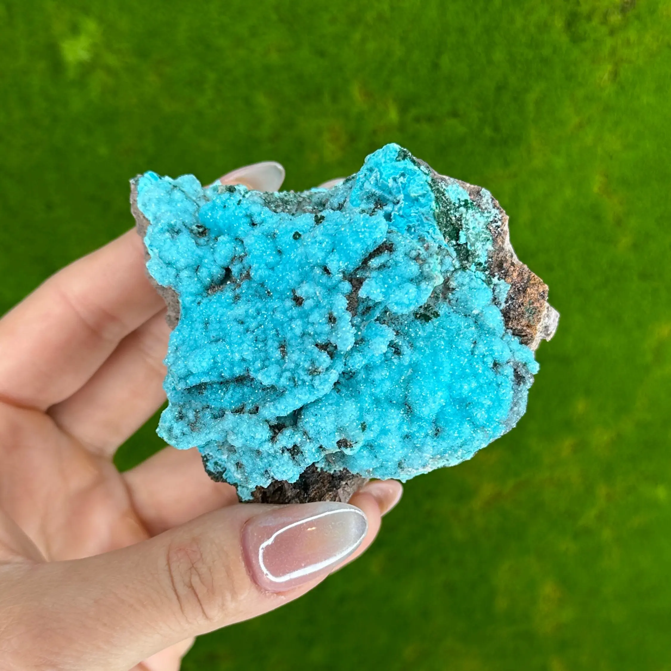 Druzy Chrysocolla with Libethenite from South Africa