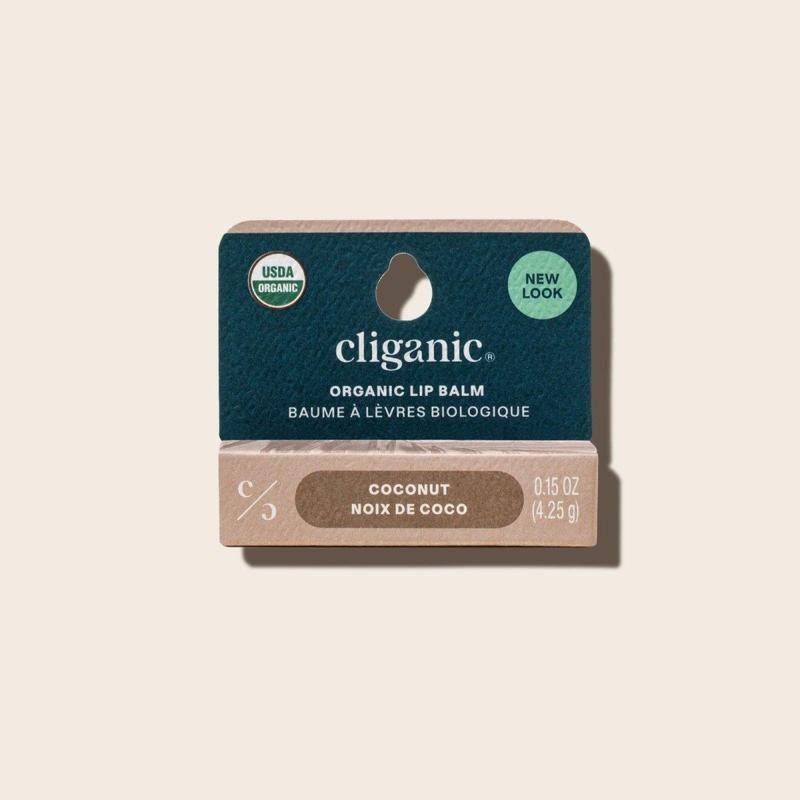 Cliganic Organic Lip Balm - Coconut, Moisturizing and Nourishing - Skincare Beeswax Hydrate Oil