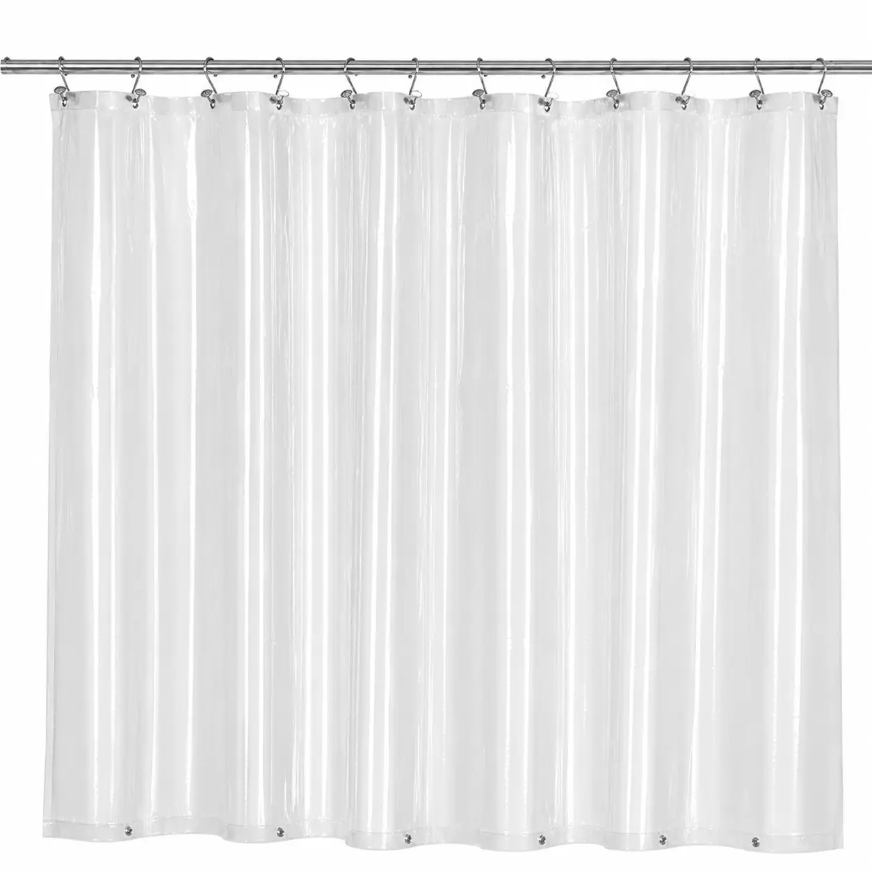 Premium Clear Shower Curtain Liner 72 x 72 Inch Waterproof PEVA Standard Size with Rustproof Metal Grommets, 3 Bottom Magnets, Oeko-Tex Certified Lightweight Bathroom Curtain