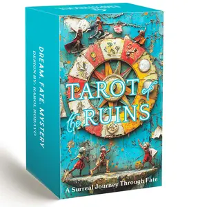 78 Tarot Cards, Ruins Tarot Deck, 13x8 Cm, Dream Destiny Mystery, Newbie Oracle Tarot Card Game, Includes Paper Instructions, Durable Tarot Cards
