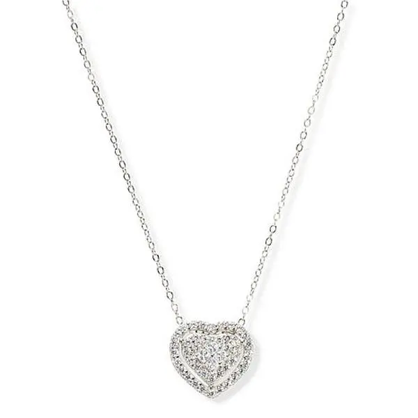 Radiance by Absolute™ Sterling Silver CZ Heart Cluster Necklace