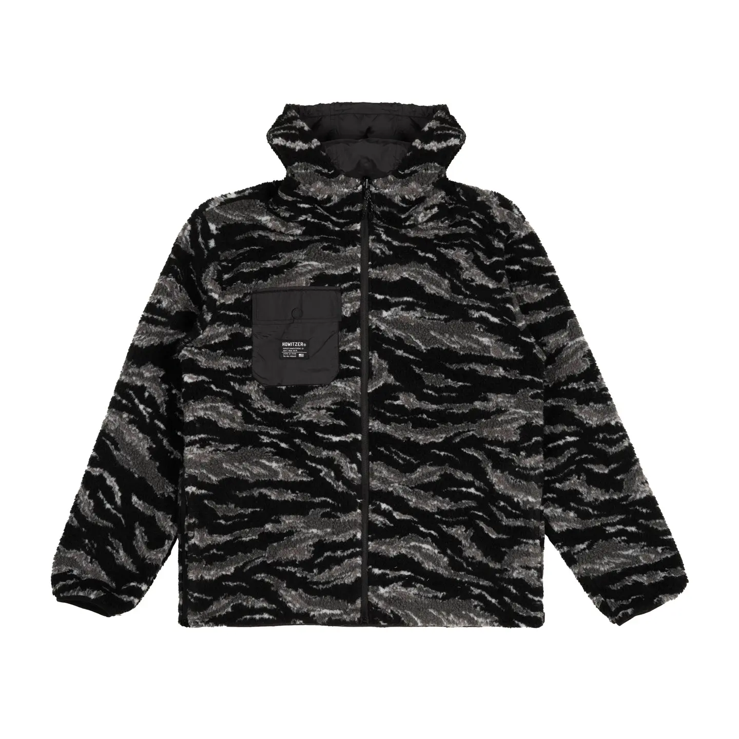 Men's Casual Reversible Nylon Ripstop-Sherpa Hooded Pullover Jacket - Menswear Essential with Multiple Pockets, Side Zippers, Zip-Up Closure, Zip Up Hoodie