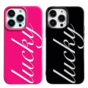 Pink Black Lucky Artistic Fashion INS Phone Cases For iPhone 17 Promax 16 15 14 13 12 11 Pro Max Plus Air Shockproof Cover Protection Best Gift of Birthday Christmas Halloween