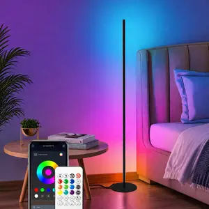 Rroetxi RGBIC Corner Floor Lamp – Minimalist Style with App & Remote Control, Stepless Dimming, Timer & Music Sync Modes, Perfect for Living Rooms, Bedrooms, Game Rooms & Party Decor