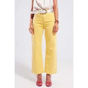 Yellow Lemon Wide Leg Jeans