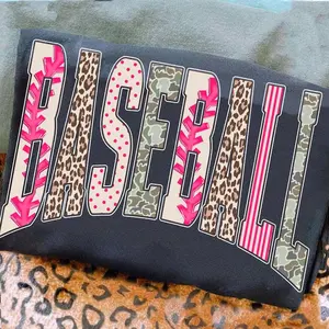 Retro Baseball Game Day, Baseball Stripes Leopard Pink , Camo Baseball Distressed Varisty Sublimation, Game Day Baseball