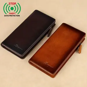 Men RFID Blocking Long Wallet, Minimalist Large Capacity Wallet With 12 Card Slots Cash Pocket Phone Holder, Daily Casual Use Practical Christmas Holiday Gift For Dad Male