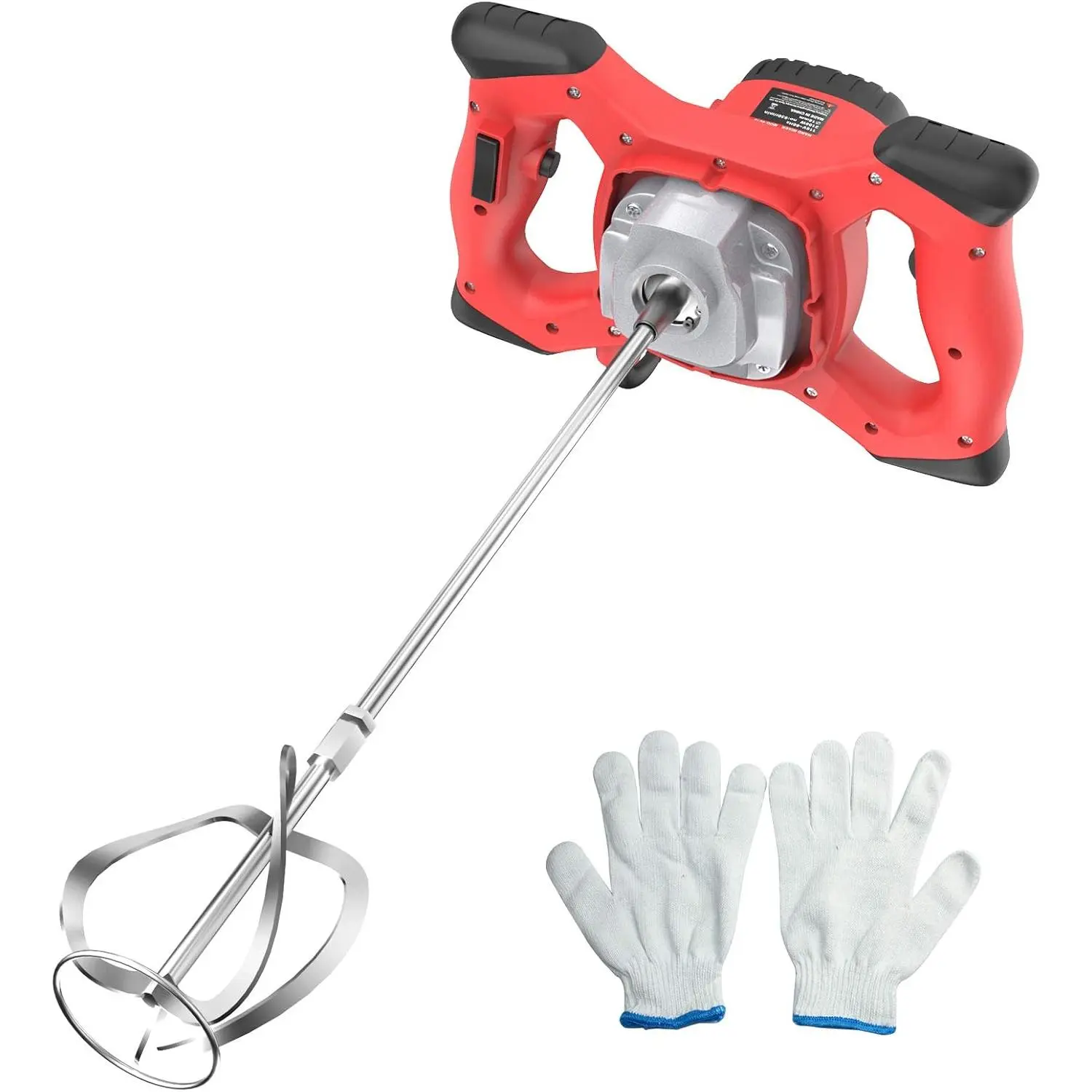 Cement Mixer, 2100W Electric Concrete Mixer with 6 Speed, 110V Handheld Mud Mixer for Motar,, Grout, Plaster, Thinset,Fodder Stirring Tool