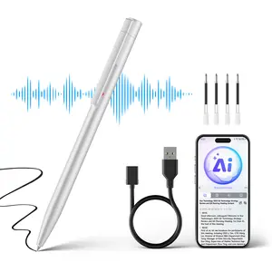 64GB AI Voice Recorder with Real-time Transcription Translation Summary Mind Map Bluetooth WiFi Type-C Voice-activated Noise Reduction 19hr Battery Portable Pen Design for Meetings Classes Interviews Audio