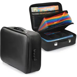 Fireproof Document Box, Hard-Shell Design  Fireproof Document Box with Lock File Boxes for Documents Important Paperwork