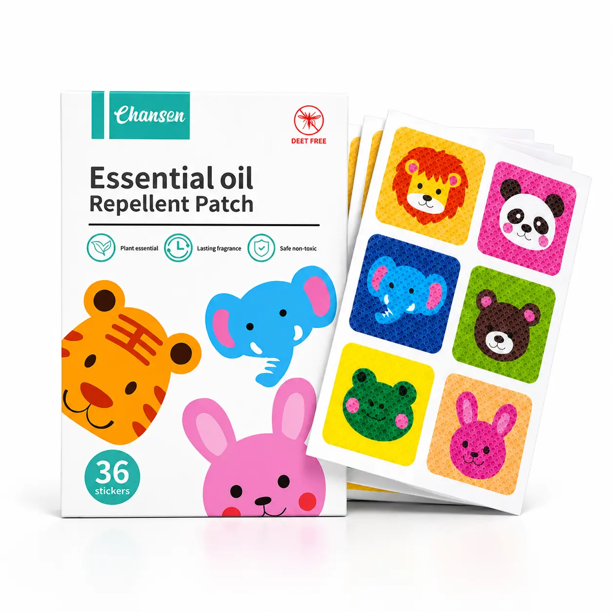 Cute Mosquito Repellent Patches for Kids — 100% Natural, DEET-Free Essential Oil Formula | Safe Bug Protection for the Whole Family, Perfect for Travel, Camping & Outdoor Adventures