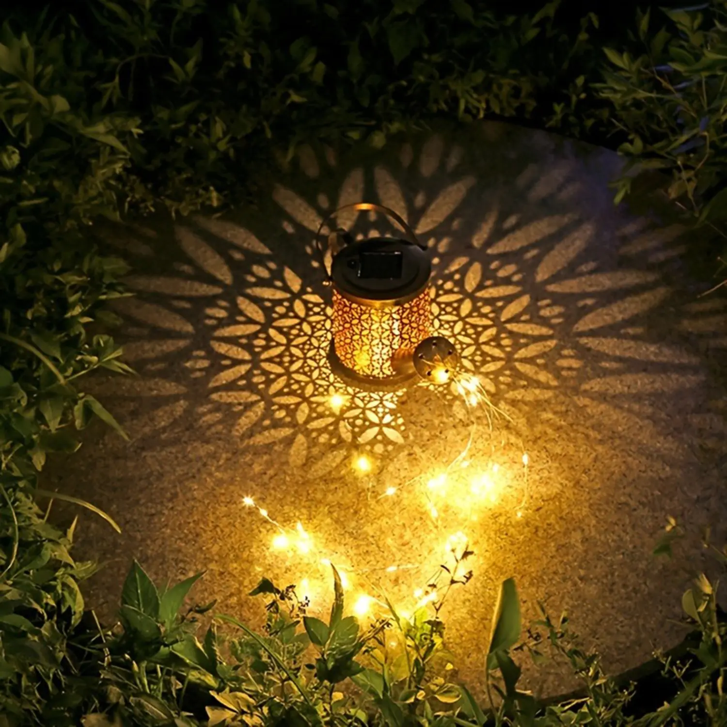 Vintage Copper Solar-Powered Outdoor Decor Lamp - Copper Coin Kettle Design, IP44 Water Resistant, Auto Sensor On/Off, 600mAh Nickel Batteries, Waterfall LED, Low Maintenance, 8-10 Hours Runtime, Ideal for Garden, Birthday Gifts