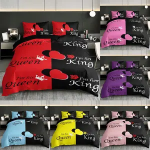 3pc 6-color optional King Queen couple Soft bedding set, including 1 duvet cover and 2 pillowcases, suitable for single beds, double beds, multiple sizes to choose from, suitable for bedrooms, dormitories, guest rooms, and hotel apartments