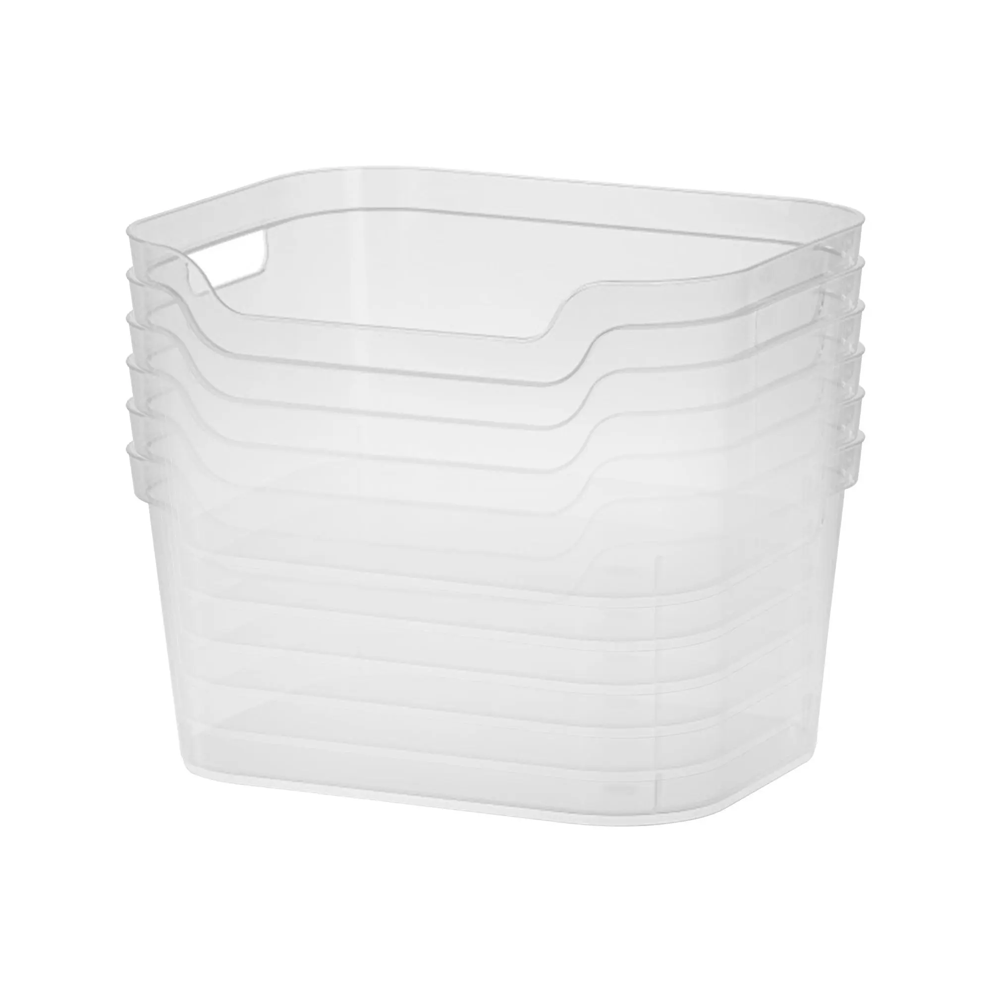 Sterilite 7 x 11 x 14.25 Inch Open Storage Bin w/ Carry Handles, Clear (6 Pack)