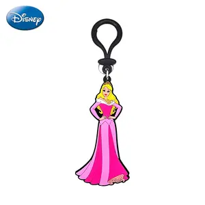1PC Disney Officially Licensed Princess Aurora Soft Touch PVC Bag Clip Keychain Decorative Hanging Accessory For Bags Backpacks Unique Souvenir Gift for Friends