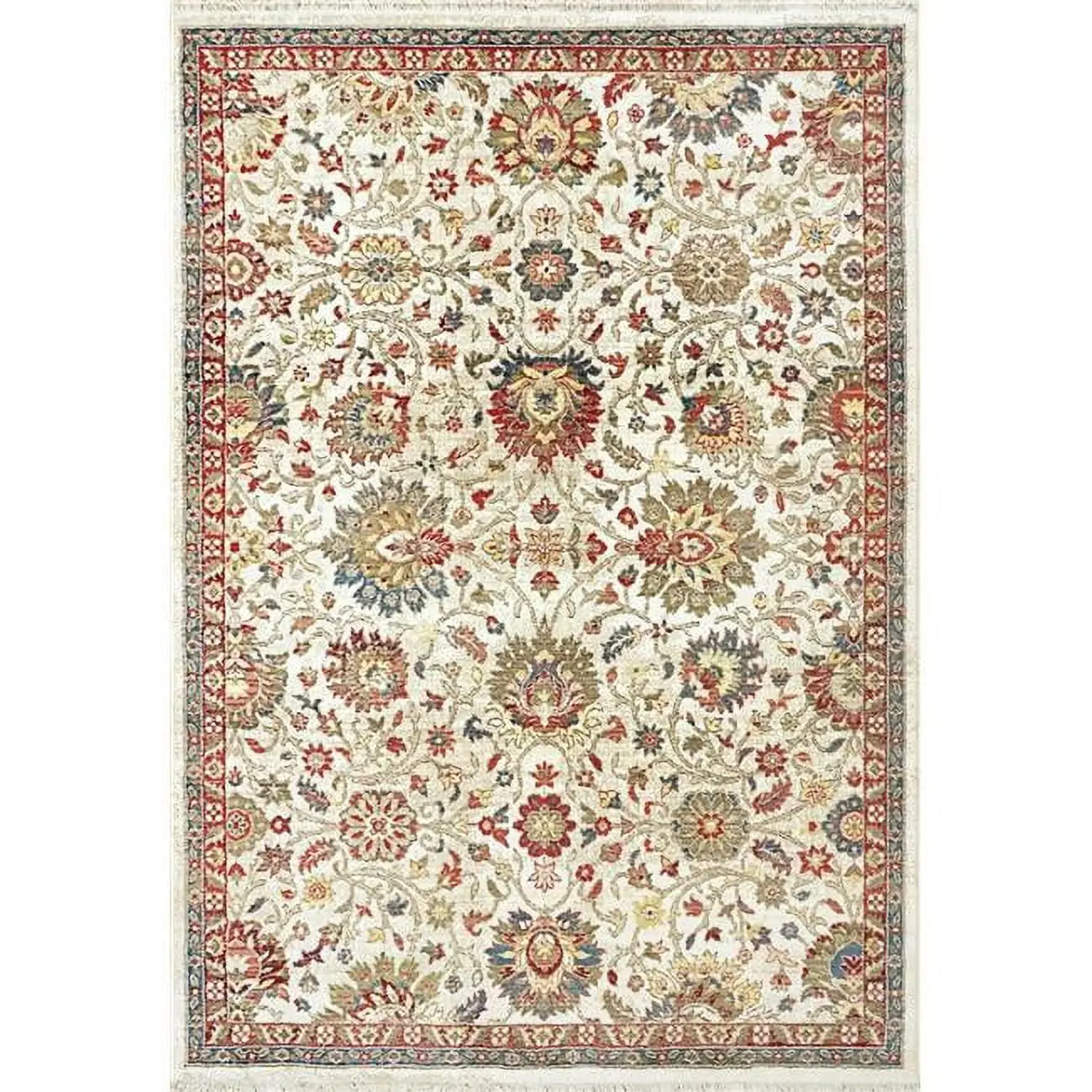 Dynamic Rugs JN696883130 5 ft. 3 in. x 7 ft. 7 in. Juno 6883 Rectangle Transitional Area Rug - 130 Ivory & Red