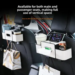 Multifunctional Car Seat Back Storage Box, High-End Organizer with Cup Holder and Paper Towel Dispenser, Vehicle Interior Accessories, Car Interior Accessory