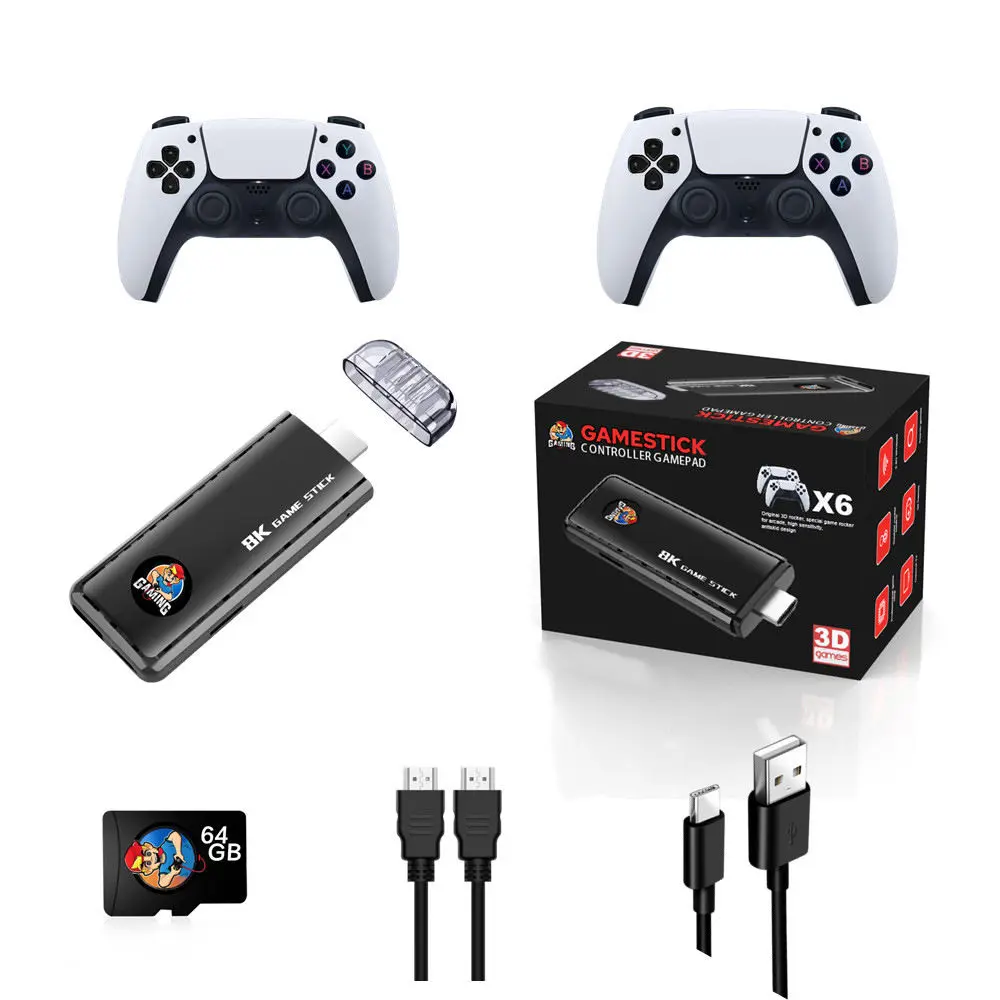 X6 Retro TV Video Game Stick, Classic Games, 2 Controllers for Home Gaming (Kids & Adults) X6 Retro TV Video Game Stick, Classic Games, 2 Controllers for Home Gaming (Kids & Adults)