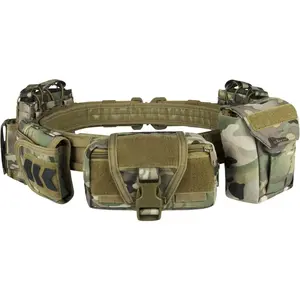 Tactical Battle Duty Belt for Law Enforcement Police Utility Gun Belt With 7 in 1 Pouches