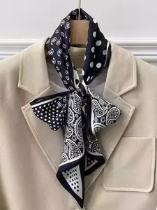 1pc Women's Bohemian Paisley Print Long Scarf, Floral Multi-Purpose Neck Head Bag Accessory, Soft Elastic Fabric, Spring Fall Fashion, Head Wrap