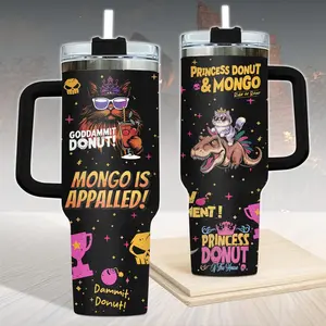 Princess Donut And Mongo 40oz Tumbler, Dungeon Crawler Carl Stainless Tumbler, Fantasy Book Drinkware Tumbler, Bookish Tumbler