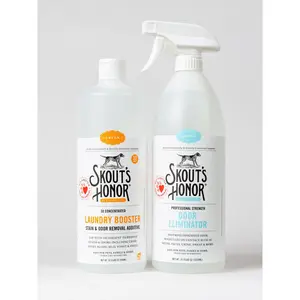 Skout's Honor Laundry Booster Bundle - 32oz Stain & Odor Removal Additive & 35oz Odor Eliminator for Pet Odor Control Foam