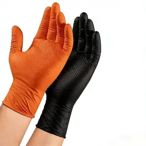 Disposable Diamond-Texture Nitrile Gloves, 8-Mil Thickness, Latex-Free, Suitable for Automotive, Outdoor and Household Cleaning