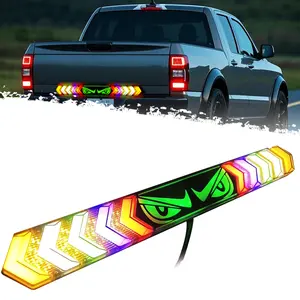 DIBMS LED Tailgate Lights for Trucks,Devil's Eye Brake Lights,Arrow Turning Tail Lights Full-Featured Color Running Lights for Pickup Trucks,-1-Pack