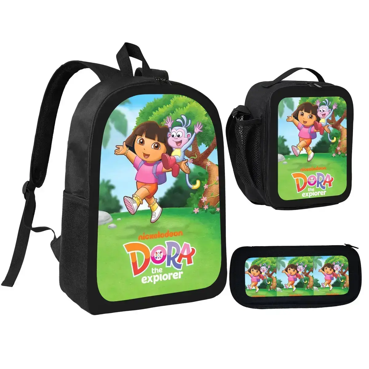 Roblox Print Backpack Set 1/3 Pieces with Backpack Lunch Box and Pencil Case for Kids School Boys and Girls Lightweight TK Backpack for Teenagers Trendy Tiktok School Bag Stylish Backpack for Teenagers Durable Bookbag for Students