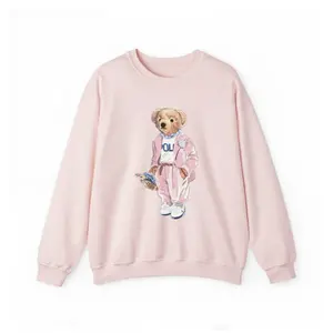 [Sale up to 35%] + [FREE SHIP] Teddy Bear Sweatshirt, Pink Christmas Teddy Bear Knit Pullover, Aesthetic Graphic, Soft Unisex Cozy Fall Winter Outfit, Teddy Bear Cute USA Sweater Christmas