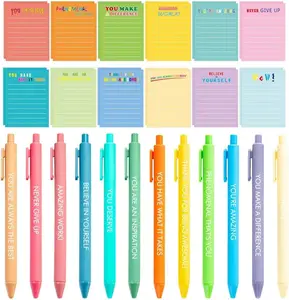 24 Sets Employee Appreciation Gifts Funny Inspirational Sticky Notepads with Sayings Pens Motivational Sticky Notes  Notes Gifts for Teacher Nurse Students Office Supplies