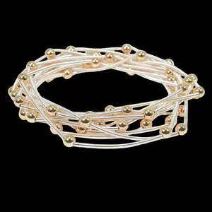 Ball Accent Multi Layered Stretch Spring Bracelet