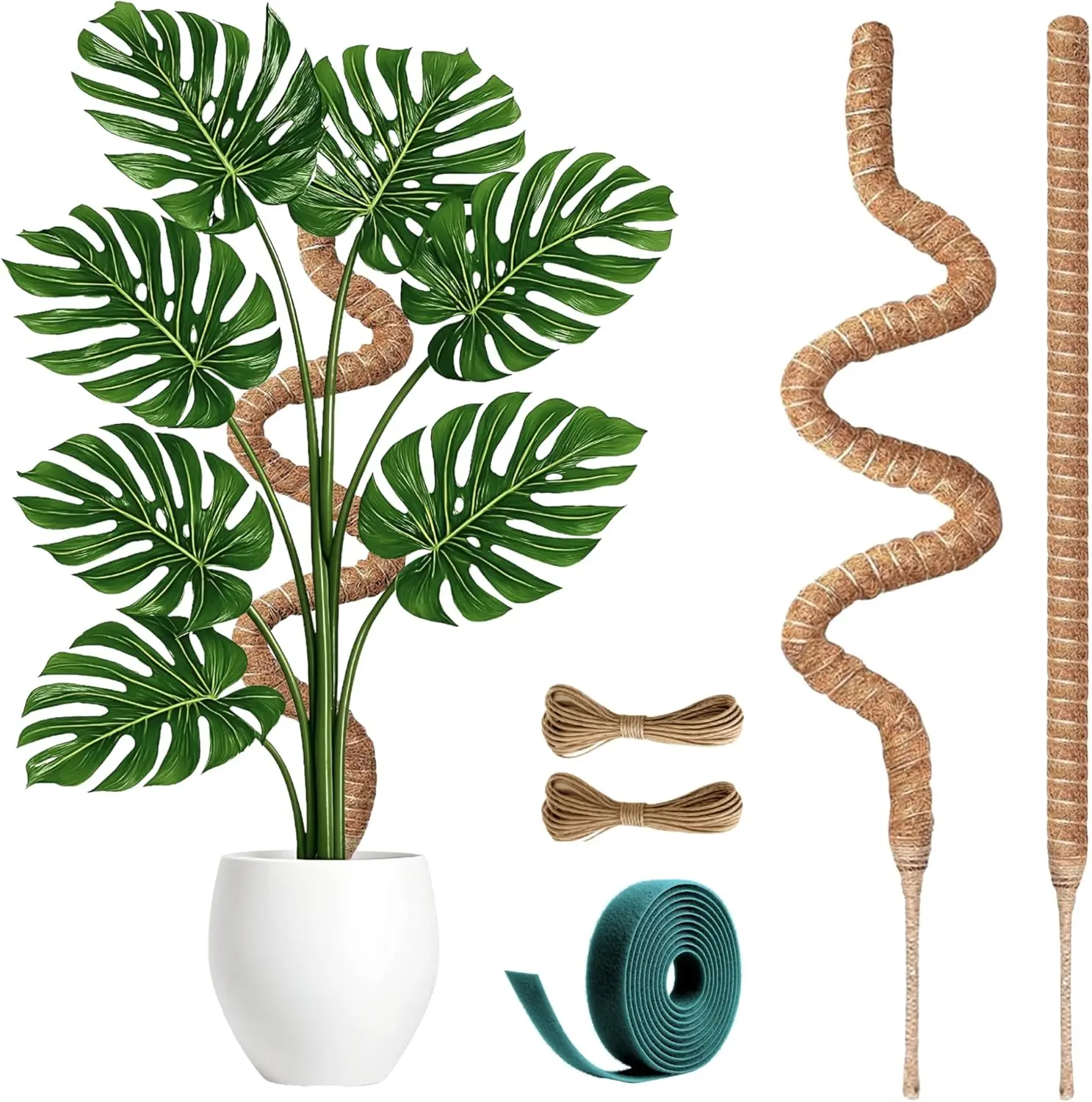 2 Pack 30 Inch Moss Pole for , Moss Poles for Climbing  Monstera,  Coco Coir  Pole, Monstera  Support for  Grow
