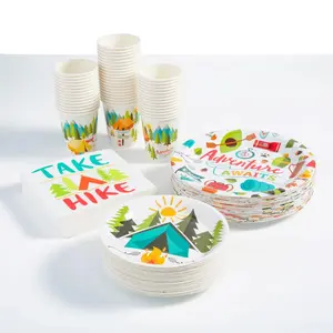 Bulk 192 Pc. Camp Party Disposable Tableware Kit for 48 Guests