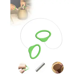 Standard Green Handle Pottery Wire Cutter Clay Cutting Wire Cut Off Tool for Pottery and Clay Artists
