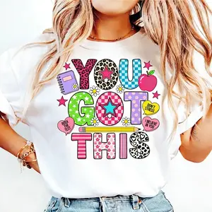 You Got This Motivational Teacher T-Shirt with Colorful School Icons, Back to School Positivity Tee for Women, Classroom Encouragement Shirt