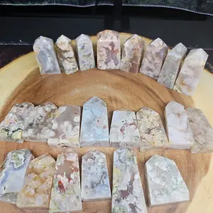 Phantom Agate Cornelian Towers - 10 Pieces, Distinctive Shape, Unique High-Quality Gemstone, Ideal for Collectors, Home Decor Statue Figurine, Ten Pieces