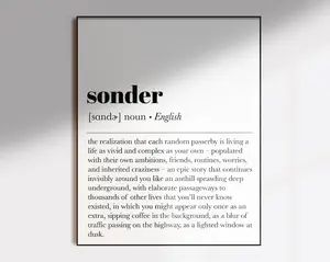 sonder definition printable | inspiring definition | word definition wall art | minimalist poster | home decor wall art