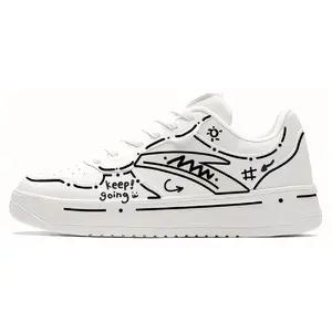 Anta Custom Sneakers for Men: Hand-Drawn Anime-Inspired Low-Top Canvas Shoes with Non-Slip Sole and Cushioned Comfort Verifiable, with credentials and supporting global authentication