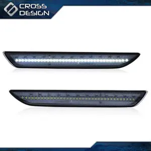 CROSSDESIGN White Smoked Lens LED Rear Side Marker Light Lamp Fit For 2015-2023 Ford Mustang