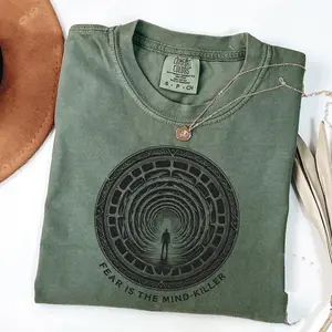 Fear Is The Mind Killer Comfort Colors Shirt - Sandworm Tshirt - Science Fiction Tee - Book Lover Gift - Sci-Fi Fan Gift - Adventure Gifts