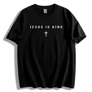 Men's Jesus Is King Cross Graphic Hoodie - Cotton Blend Black Long Sleeve Pullover Regular Fit |   Soft & Breathable Fabric, Durable Print, Everyday Comfort, Machine Washable, minimalist religious daily wear